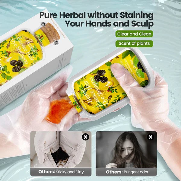 6-in-1 pure herbal essense hair dye shampoo (10 Packs)