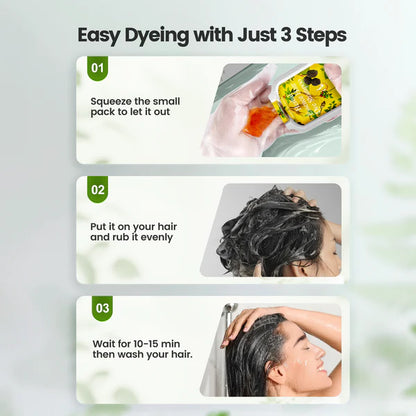 6-in-1 pure herbal essense hair dye shampoo (10 Packs)