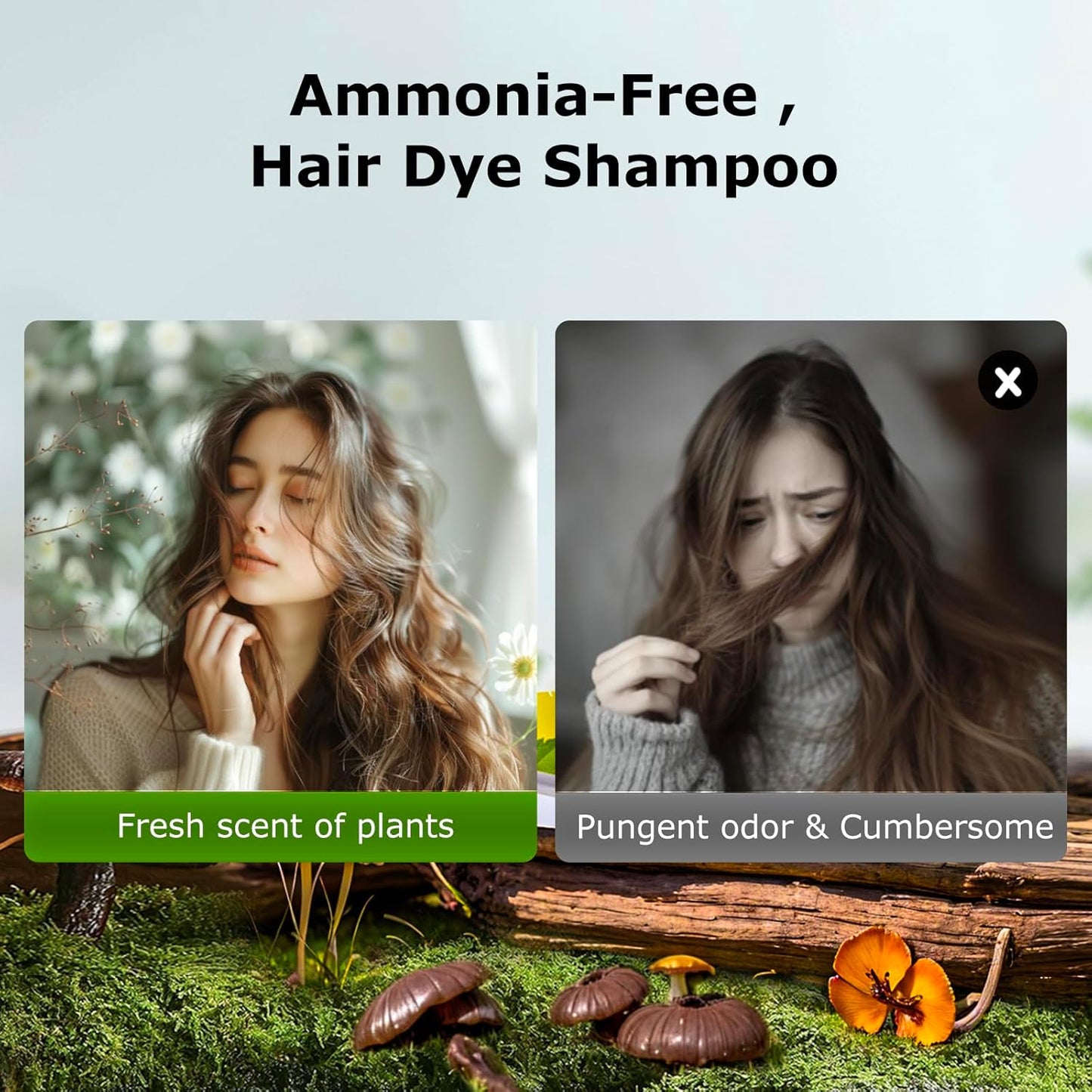 6-in-1 pure herbal essense hair dye shampoo (10 Packs)