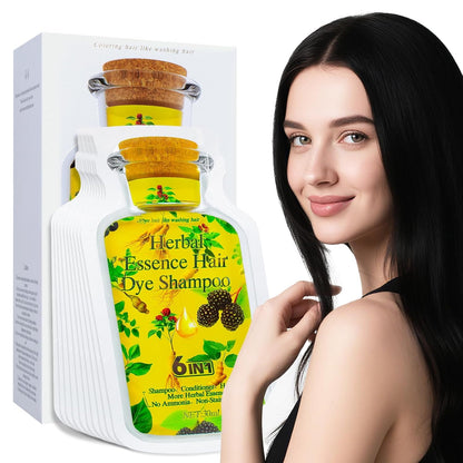 6-in-1 pure herbal essense hair dye shampoo (10 Packs)