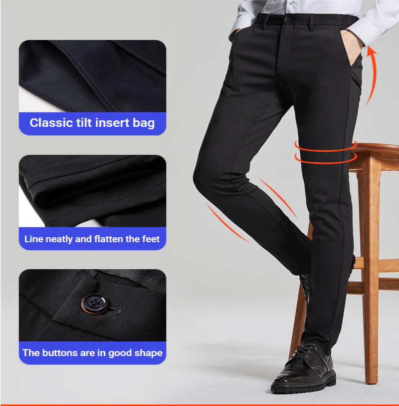 Polyester Blend Solid Slim Fit Mens Formal Trousers