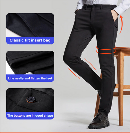 Polyester Blend Solid Slim Fit Mens Formal Trousers