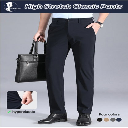 Polyester Blend Solid Slim Fit Mens Formal Trousers