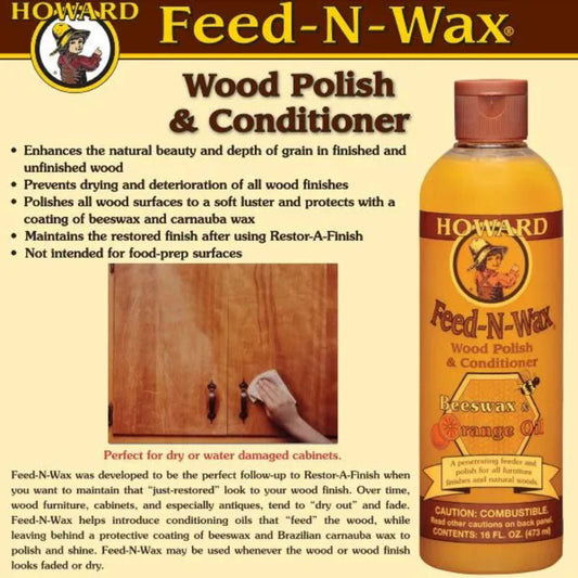 Howard Products Feed-N-Wax Wood Polish & Conditioner ( BUY 1 GET 1 FREE )