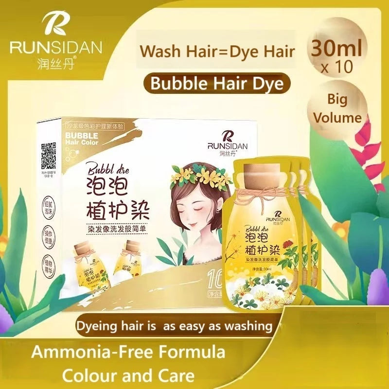 Runsidan Plant Protection Bubble Hair Dye ( BUY 1 GET 1 FREE )